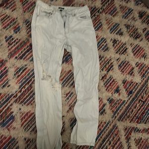 Single ripped wild fable dad Jean white wash